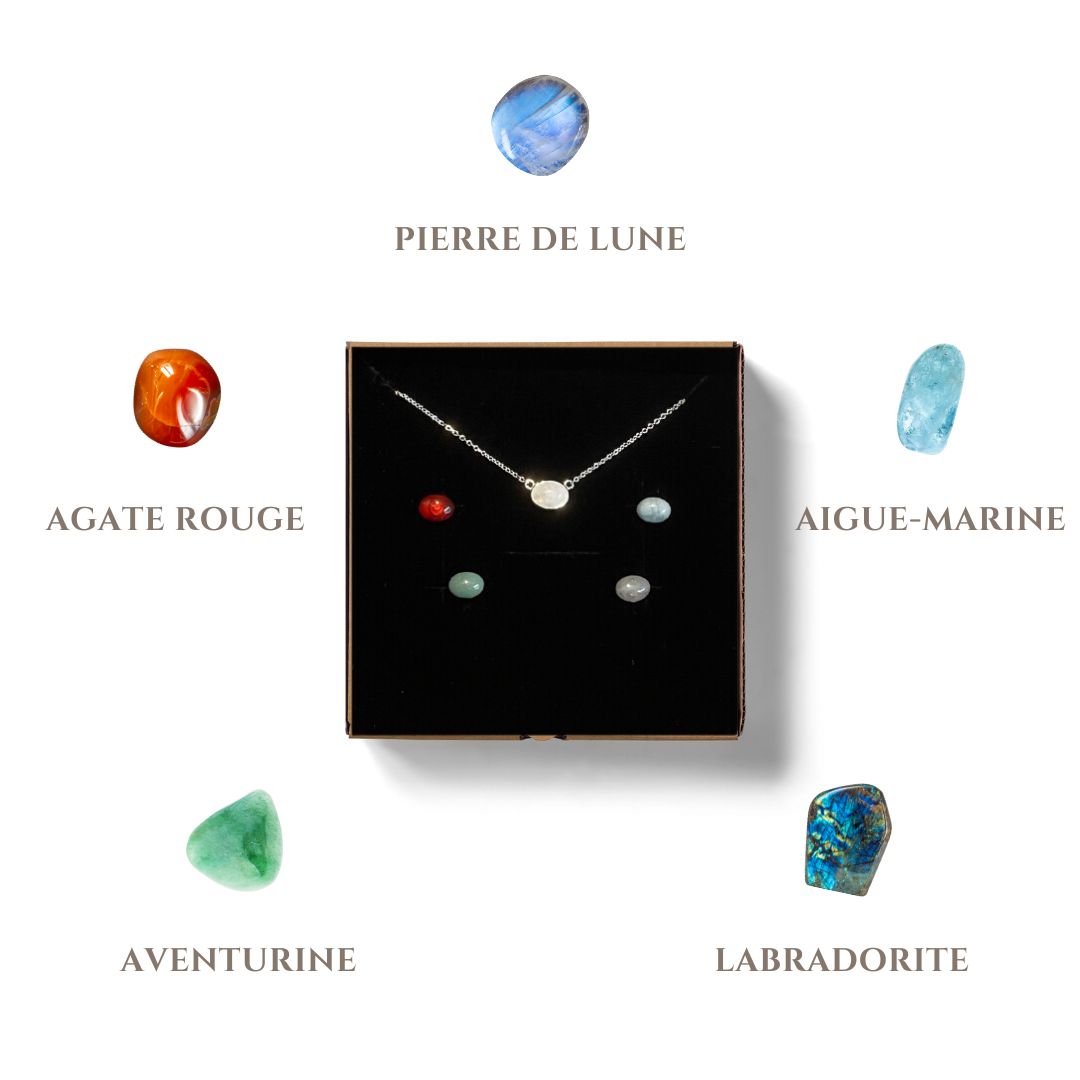 5 in 1 Interchangeable Stones Necklace